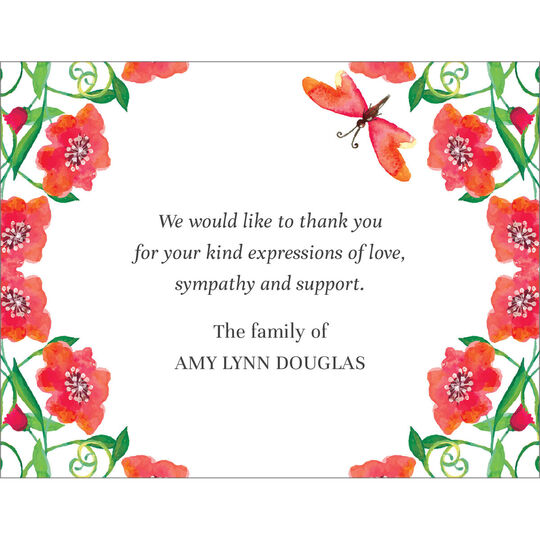 Poppy Garden Flat Sympathy Cards